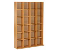 HOMCOM Media Storage Unit Bookcase Stores 480CD - Beech, Brown