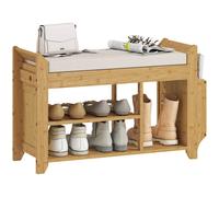 HOMCOM Shoe Bench Cushioned Seat 80 cm in Natural HOMCOM Natural