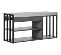 HOMCOM Shoe Bench, Modern Shoe Storage Bench with Cushion and Shelves, Shoe Rack Bench for Entryway, Hallway, Grey Grey