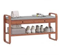 HOMCOM Shoe Bench with 2 Drawers Cushioned Seat 105 cm