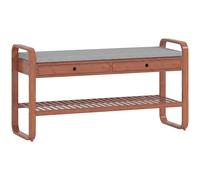 HOMCOM Shoe Bench with 2 Drawers Cushioned Seat Shoe Storage Bench for Hallway 105 cm Dark Brown and Grey