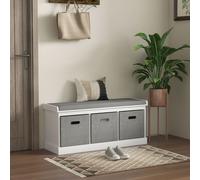HOMCOM Hallway Shoe Bench With Cushioned Seat W/ Drawers, White