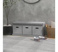 HOMCOM Hallway Shoe Bench With Cushioned Seat W/ Drawers, Grey