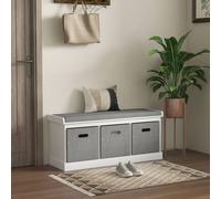HOMCOM Hallway Shoe Bench With Cushioned Seat W/ Drawers, White