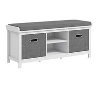 Shoe Storage Bench with Seat Shoe Storage Bench with Adjustable Shelf HOMCOM White One Size