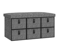 HOMCOM Shoe Bench with Seat, with Cushion, 6 Fabric Drawers, Dark Grey | Shoe Storage Bench, for Entryway, Hallway, Living Room, Bedroom