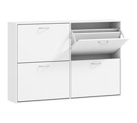 HOMCOM Shoe Cabinet, 120Lx24Wx81H cm, Particle Board-White Aosom UK