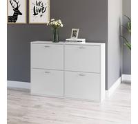 Homcom Shoe Cabinet Multi Cabinet Flip Down Shelf Drawer Organiser For Hallway In White White