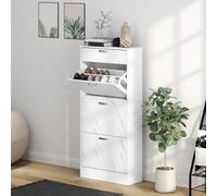 Homcom Shoe Cabinet W/ 4 Drawers Shoe Storage Organiser For 18 Pairs Black