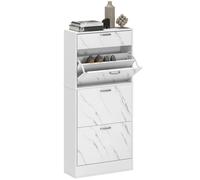 HOMCOM Shoe Cabinet w/ 4 Drawers Shoe Storage Organiser for 18 Pairs Black, White