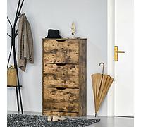 Homcom Shoe Cabinet with 3 Flip Drawers Adjustable for Hallway 12,18 Pairs