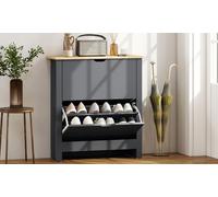 HomCom Shoe Cabinets: Compact Shoe Cabinet - Charcoal Grey
