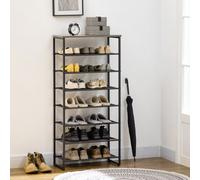 HomCom Free-Standing 8-Tier Shoe Storage Shelf for 21-24 Pairs, Entryway, Black