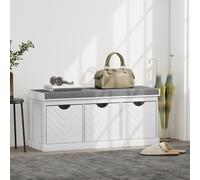 HOMCOM Shoe Storage Bench with 3 Removable Drawers and Padded Seat, White