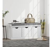 HOMCOM Shoe Storage Bench with 3 Removable Drawers and Padded Seat, White