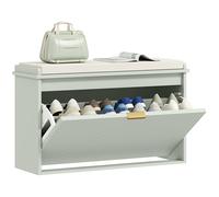 HOMCOM Shoe Storage Bench With Cushion And Flip-Drawer 80x26x47.5cm - Green | TJ Hughes