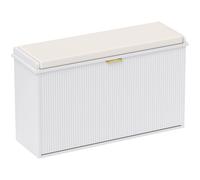 Sicily Shoe Storage Bench with Cushion and Flip-Drawer 80x26x47.5cm White, none
