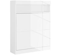 HOMCOM Shoe Storage Cabinet with Flip Doors, Space-Saving Design for Entryway, Hallway & Living Room, White Aosom UK