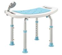 HOMCOM Shower Chair, Adjustable Height Shower Stool with Aluminium