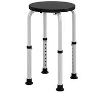 HOMCOM Shower Chair, Adjustable Height Shower Stool with Aluminium Frame and Non-Slip Feet, Bathtub Stool Seat for Elderly Disabled Handicap, Black