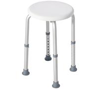 HOMCOM Shower Chair, Adjustable Height Shower Stool with Aluminium Frame and Non-Slip Feet, Bathtub Stool Seat for Elderly Disabled Handicap, White