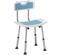 HOMCOM Shower Stool for Elderly Disabled Adjustable Shower Stool - Light Blue