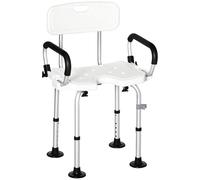 HOMCOM Shower Chair for the Elderly and Disabled, Height Adjustable, White