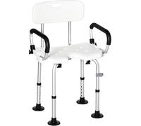 HOMCOM Shower Chair for the Elderly and Disabled, Height Adjustable, White