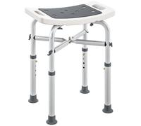 HOMCOM Shower Chair, Shower Stool for Elderly Disabled, Grey | Adjustable Padded, Built-in Handle, Non-slip Suction Foot Pads