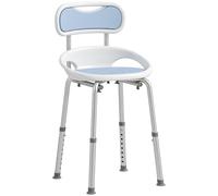 HOMCOM Shower Chair with Padded Seat Adjustable Height Shower Stool Bath Seat with Back and Anti-Slip Feet