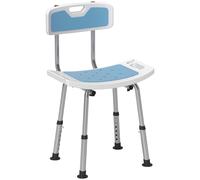HOMCOM Shower Stool for Elderly Disabled Adjustable Shower Stool Light Blue