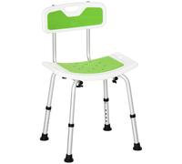 Homcom Adjustable Shower Stool For The Elderly And Disabled Green, Green