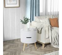 HOMCOM Side Coffee Table with Detachable Tray, White