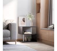 HOMCOM S Shaped Storage Display Side Table Black, Black