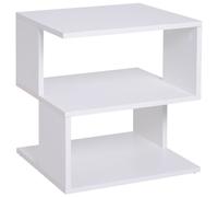 HOMCOM Side Table Square Coffee Table Modern End Table with 2 Tier Storage Shelv
