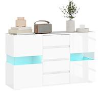 HOMCOM Sideboard 83B-176V70WT MDF (Medium-Density Fibreboard) 2 Doors 4 Drawers