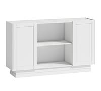 HOMCOM Sideboard Buffet Cabinet, 133 cm Storage Cabinet with 2 Open Shelves, 2 Cupboards and Soft Close Doors, White