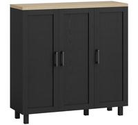 HOMCOM Sideboard Buffet Cabinet, Kitchen Storage Cabinet with 3 Doors and Adjustable Shelves for Living Room, Kitchen, Black