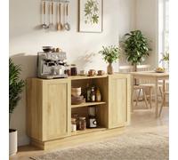 HOMCOM Sideboard Buffet Cabinet, Modern Farmhouse Storage Cabinet - Natural