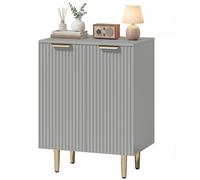 HOMCOM 2 Door Grey Sideboard Cabinet with Adjustable Shelf - Size: 60 x 40 x 80cm - Gold - Wilko