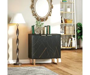 HOMCOM Sideboard, Buffet Cabinet with 2 Doors and Adjustable Shelves, Black - Black