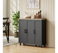 HOMCOM Sideboard Buffet Cabinet with 3 Doors and Adjustable Shelves, Black