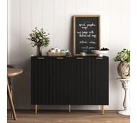 Homcom Sideboard Buffet Cabinet With Adjustable Shelves, Black