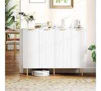 Homcom Sideboard Buffet Cabinet With Adjustable Shelves, White