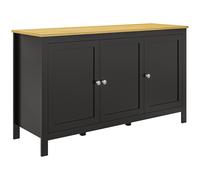 HOMCOM Sideboard, Buffet Cabinet with Doors and Adjustable Shelves for Living Room, Entryway, Black and Natural