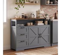 Homcom Sideboard Buffet Cabinet With Storage And Power Outlet, Grey