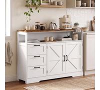 Homcom Sideboard Buffet Cabinet With Storage And Power Outlet, White