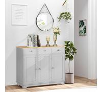 Homcom Modern Sideboard Buffet Cabinet With Storage Cabinets And Drawers In Grey Grey