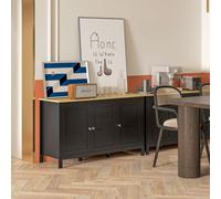 HOMCOM Sideboard Buffet Storage Cabinet, Storage Cabinet with Doors, Black