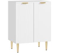 Homcom Sideboard Fluted 2 Doors White/Gold